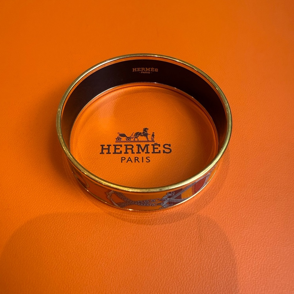 Authentic Hermes Enamel Bangle Bracelet - image 6